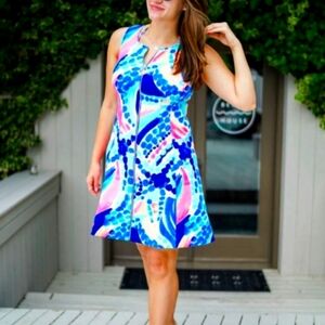 Lilly Pulitzer Ladies "Sally" Scuba Knit Fit & Flare Dress (Size Small)